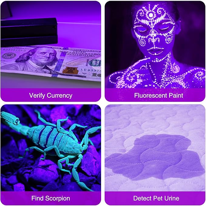 COSOOS Black Light UV Flashlight, 21 LED Handheld UV Light, 395nm Mini Blacklight Flashlight, Portable Pet Urine Detector for Dog Cat Urine Stains, Bed Bugs, Scorpion, Resin Curing, Nails