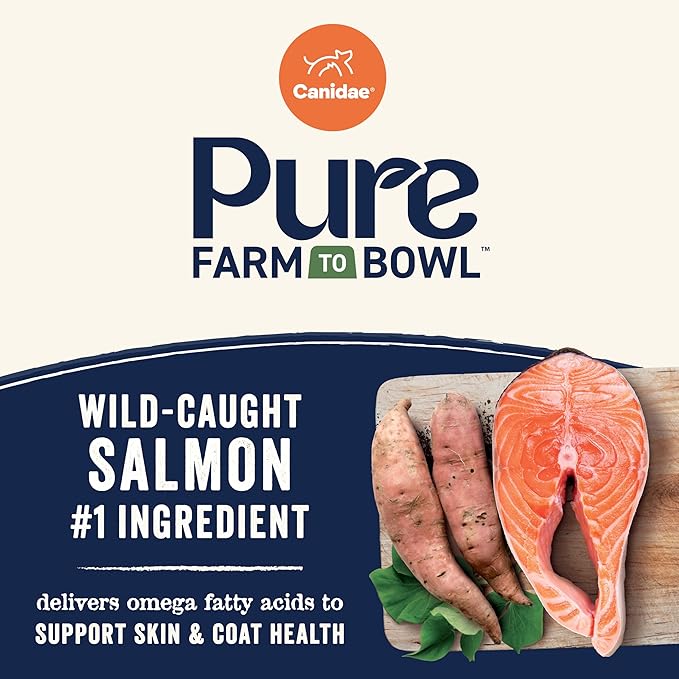 Canidae Pure Farm to Bowl Wild-Caught Salmon & Sweet Potato, Puppy Dog Food, Grain-Free, 22lb