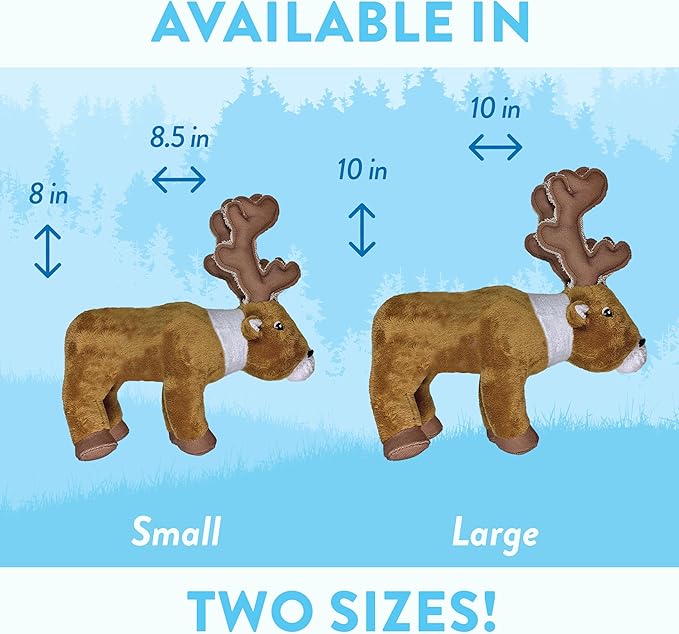 Spunky Pup Clean Earth Plush Caribou | Made from 100% Recycled Water Bottles | Large