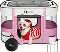 Dog Playpen,Cat Pet Puppy Pen,Portable Playpens for Dogs Indoor Outdoor Travel Camping Use,Foldable Dog Kennel Tent Crate for Rabbit Small Animals with Carrying Case (Pink, Medium)