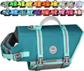 VIVAGLORY Rip Stop Dog Life Vest, Swimming Vest with Handle, Buoyancy for Doggy Puppy, Dog Life Jacket for Swimming & Boating, XXS, Turquoise