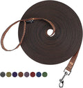 Hi Kiss Dog/Puppy Obedience Recall Training Agility Lead - 15ft 20ft 30ft 50ft 100ft Training Leash - Great for Training, Play, Camping, or Backyard(15ft,Black_Orange)