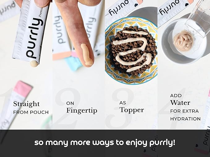 Purrly Squeezable Cat Treats Wet Healthy Interactive Hydrating Human-Grade Tuna & Salmon with Omega-3 & 6 for Skin & Coat (30 Count) Lickable Creamy Puree Topper Wild-Caught No-Artificial-Additives