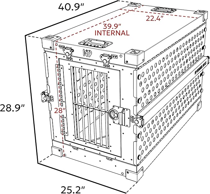 Heavy Duty Fully Collapsible Powder-Coated Aluminum Dog Crate - Medium-Long (Tan)