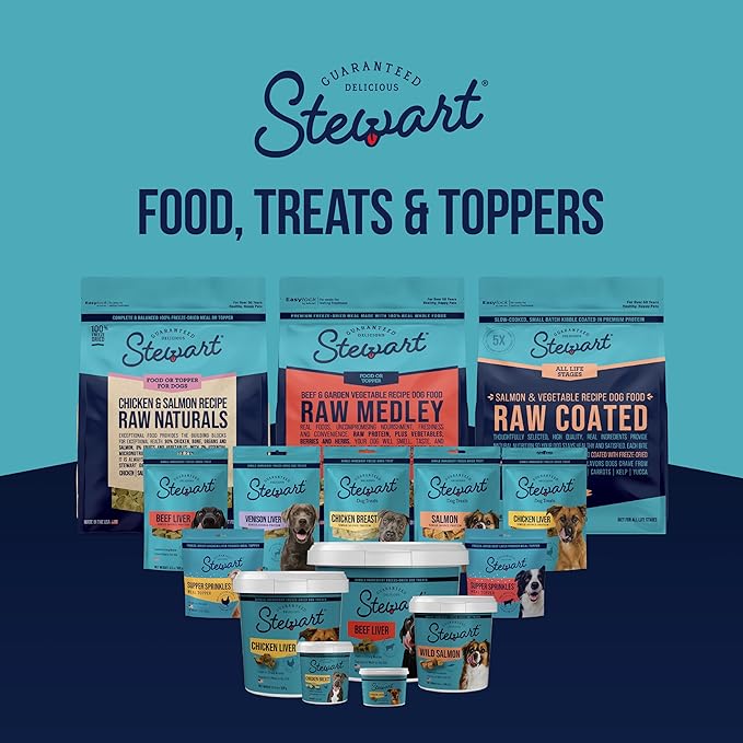 Stewart 100% Beef Liver Dog Treats, 2 oz Tub, ~45 Pieces, Freeze Dried Raw, Single Ingredient, 50% Protein Training Treats or Meal Topper, Grain Free, Gluten Free