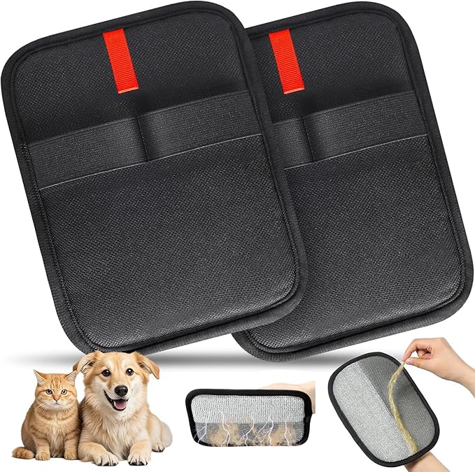 Pet Hair Removal Gloves Brush,Magic Brush,Upgraded Thickened Electrostatic ,New Reusable Cat Dog Hair Remover Grooming Gloves,Double Sided Washable Static Animal Fur Removal Tool for Couch,Clothes,Car