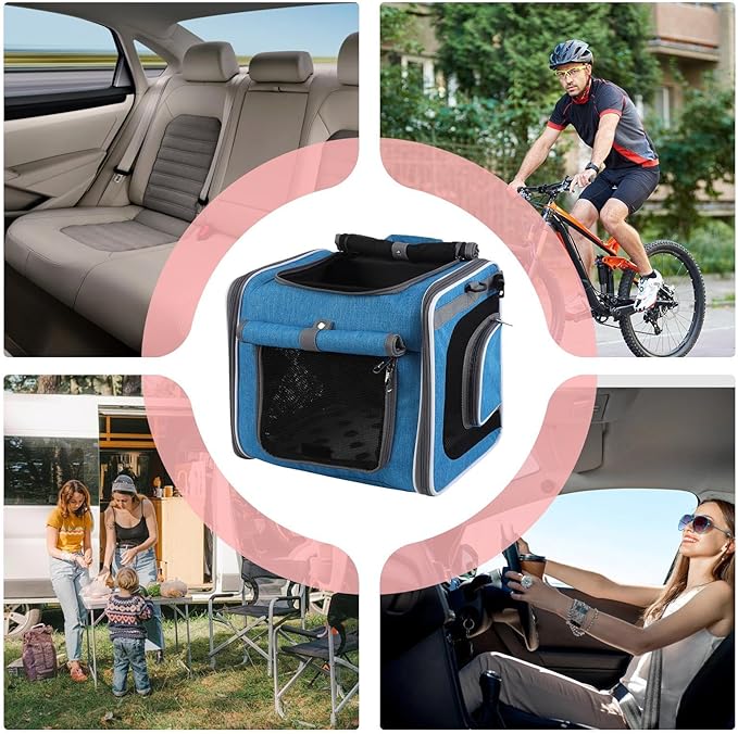 Pet Bicycles Carrier - Riding Trips Bike Dog Basket, Ventilated Travel Transport Bag | Adjustable Dog Backpack Basket, Lightweight Portable Holder for Walking Travel Outdoor Carry Convenience