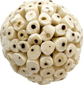 by M&M 5107 Mega 4 Inch Sola Ball - Handmade Lightweight Sola Wood Foraging Bird Foot Toy, Large Chewable Sphere, Easy to Shred for Beaks and Feet, Great for Med to Large Size Birds