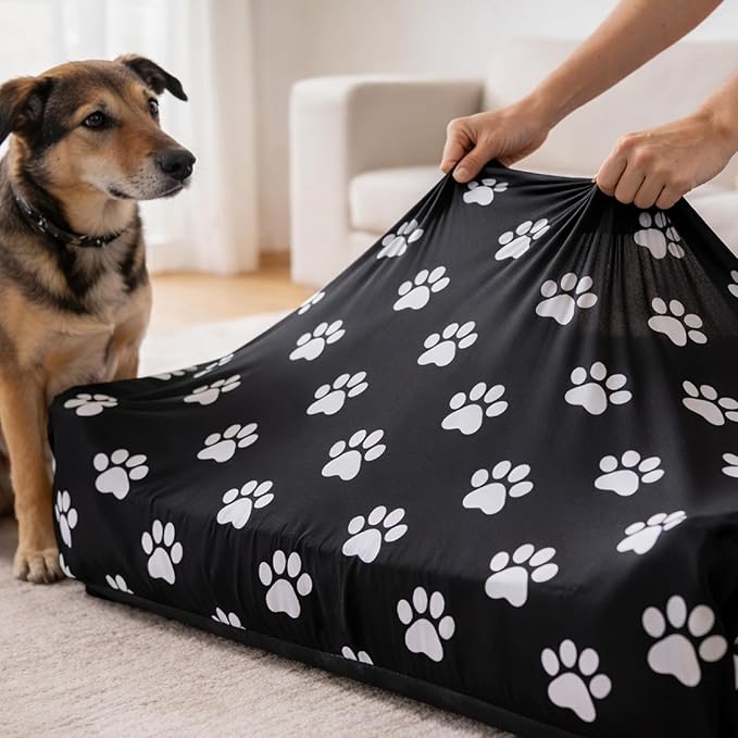 DUKE&LEFTY Furever Pet Dog Bed Slipcover-Stretch Soft Petbed Cover-Universal-Easy to Remove (Zipper Free)-Princess/Small