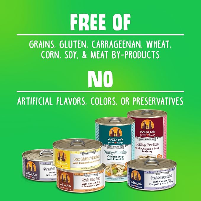 Weruva Classic Dog Food, Grandma's Chicken Soup with Chicken Breast & Veggies, 14oz Can (Pack of 12), Teal (878408004568)
