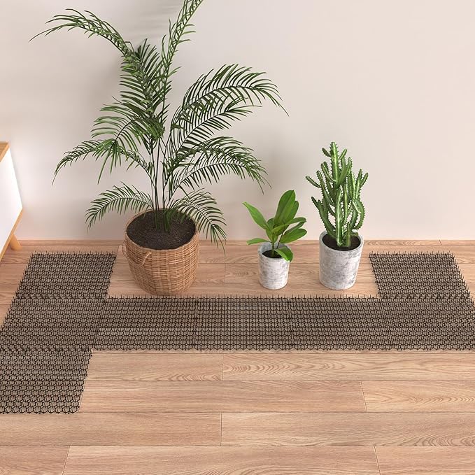 Hmyomina 16 x 13 Inch Cat Scat Mat with Spikes Outdoor/Indoor, Cat Deterrent Mat(12 Pack)