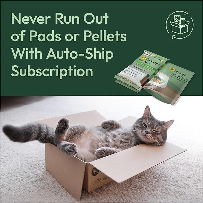 Purina Tidy Cats Breeze Covered Cat Litter Box System Kit with Pellet Cat Litter, Hooded Litter Box, and Litter Box Pads