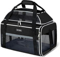 Lekereise Top-Expandable Pet Carrier 18x13x9.5 Inch Southwest Frontier Airline Approved Soft Sided Underseat to 15lbs Travel Carriers for Small Cats Dogs with Locking Safety Zippers Anti-Scratch Mesh