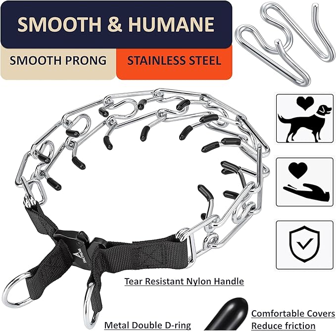 Quick Release Dog Training Collar Adjustable Stainless Steel Collar for Small Medium Large Dog (Pink, M/L Neck Girth 14.5"-18.6")