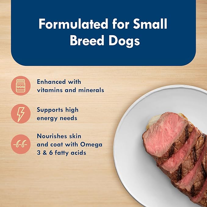 Blue Buffalo Delights Natural Adult Small Breed Wet Dog Food Cups, Pate Style, Filet Mignon Flavor in Savory Juice 3.5-oz (Pack of 12)