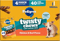 Pedigree Twisty Chews Small Long-Lasting Dog Treats Chicken & Beef Flavor, 9.17 oz. Pouch, 40 Count
