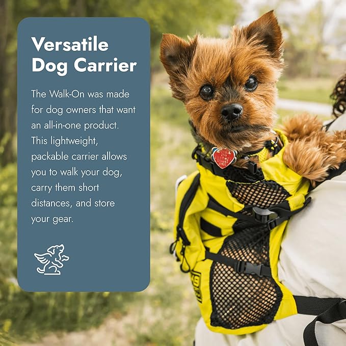 K9 Sport Sack Walk-On - Large, Buttercup Yellow - Ideal for Dogs with 20-22” Back Length - Lightweight, Packable, Backpack-Style Carrier - Includes Compatible Harness & Storage Bag