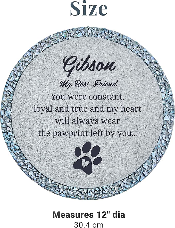 Let's Make Memories Personalized Pet Memorial Garden Stone - in Loving Memory - Dog or Cat Memorial
