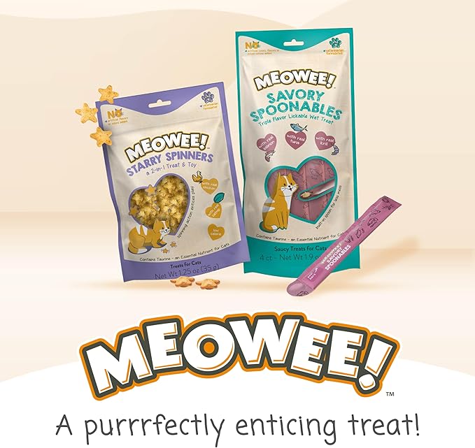 Savory Spoonables with Real Duck, Beef and Rabbit for Cats, 4 Count, Treat Your Cat to Triple Flavor Squeezable Lickable Wet Treats with Built-in Spoon for Less Mess (Pack of 2)