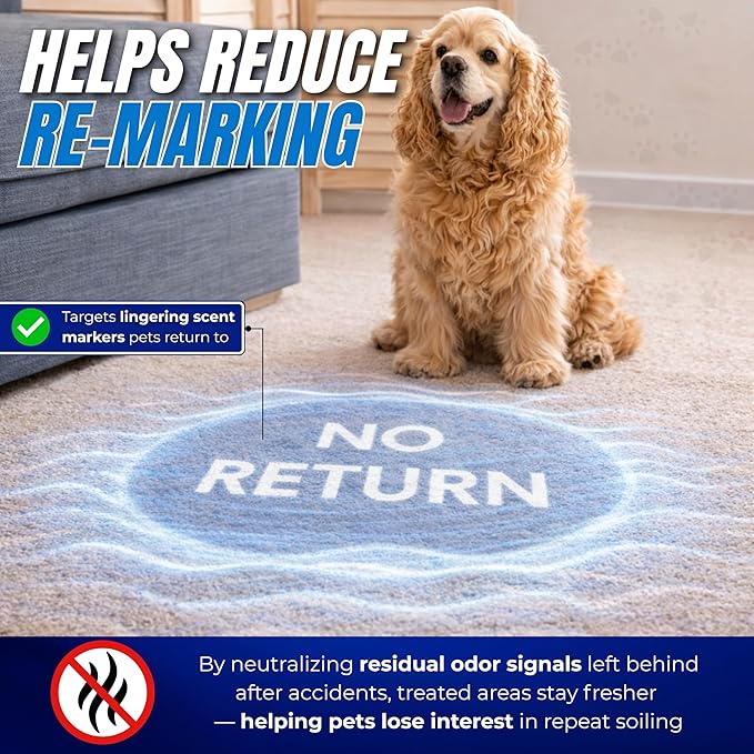 Oh Yuk Probiotics Pet Odor Eliminator and Stain Remover Spray – Dog & Cat Urine and Poop Odor Eliminator for Home, Pet Pee Smell Remover & Deodorizer – 27 fl oz (Unscented)