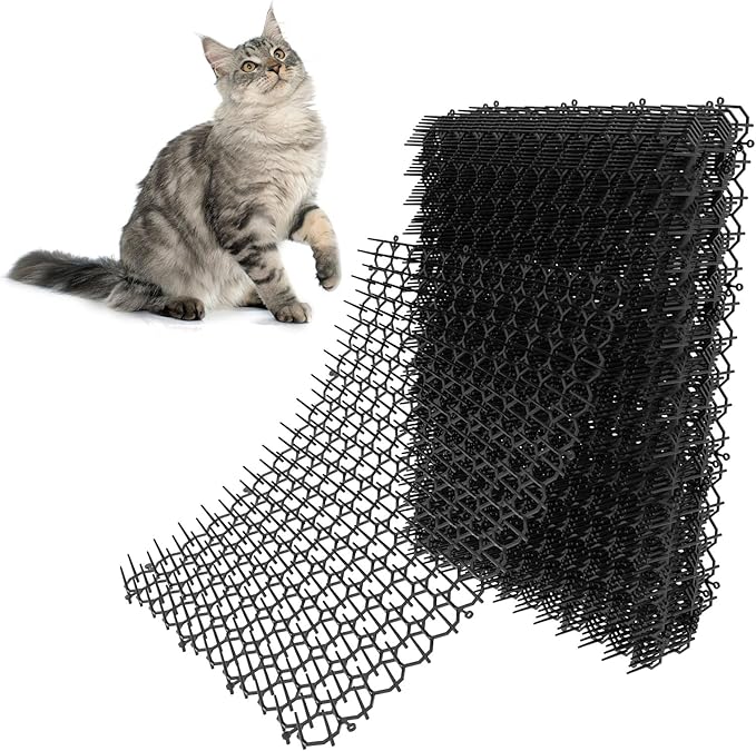 Hmyomina 16 x 13 Inch Cat Scat Mat with Spikes Outdoor/Indoor, Cat Deterrent Mat(12 Pack)
