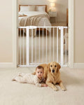 Baby Gate for Stairs, 29.92-38.98” Wide Pressure Mounted Baby Gate No Drill Needed, Auto Close Dog Gate for Doorways, Easy Walk Through Safety Child Gates for Toddler & Pet/Puppy, Indoor, White