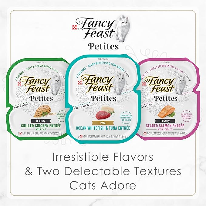 Purina Fancy Feast Petites Tender Beef Entree With Carrots in Gravy Gourmet Wet Cat Food - (Pack of 12) 2.8 oz. Tubs