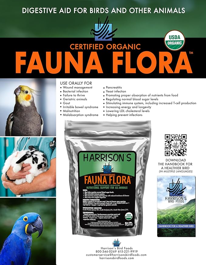 Harrison's Fauna Flora 2 Oz. A Source of Live, Naturally Occurring Enzymes for Birds
