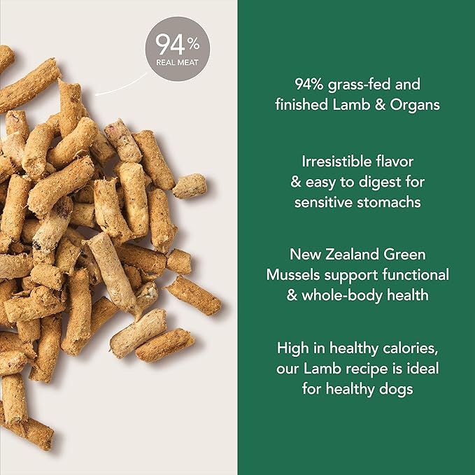 K9 Natural Lamb Freeze Dried Dog Food, High-Meat Natural Complete Meal or Meal Toppers for Dogs, Grass-Fed Lamb from New Zealand, Grain-Free, GMO-Free, Complete & Balanced Nutrition, 4lb