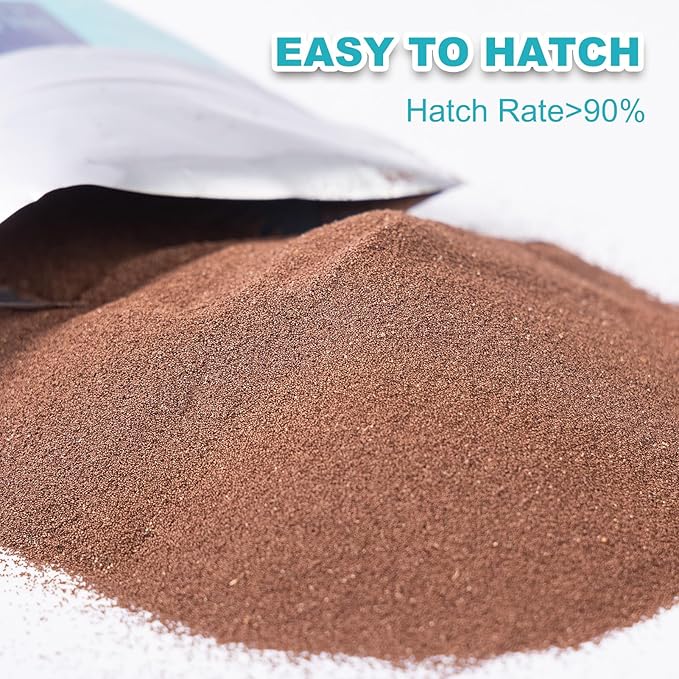 Dylan's cabin Brine Shrimp Eggs Fish Food - 90% Hatch Rate for Aquatic Foods Baby Aquarium Fish Freshwater Saltwater Marine Tank Hatchery Fry 20G