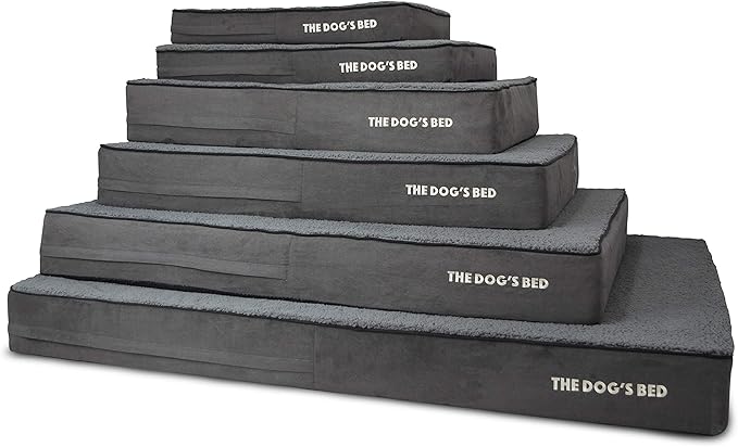 The Dog’s Bed Orthopedic Memory Foam Dog Bed Mattress, Plush Fabric, Grey Plush, XXL, 6-Inch