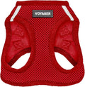 Best Pet Supplies Voyager Step-in Air Harness - All Weather Mesh, Reflective, No Pull Harness for Dogs, Cats - Secure with Hook & Loop Fastener, Buckle, Double D-Rings - Red, XL