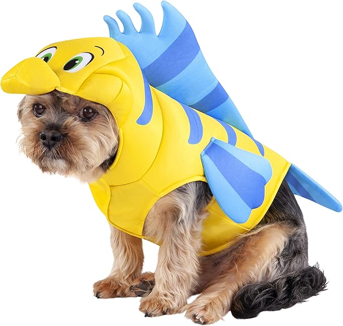 Disney Little Mermaid: Flounder Pet Costume for For Dogs or Cats by Rubies, Large