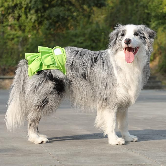 Reusable Dog Diapers Female 3 Pack Washable Highly Absorbent Doggie Diapers, Flexible Doggy Diapers Female, Leak-Proof Puppy Diapers for Dog Period Heat Incontinence Potty Training, S