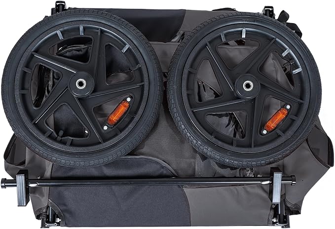 Heavy-Duty Dog Bike Trailer & Collapsible Pet Carrier for Bike with 16-Inch All-Terrain Wheels, Universal Hitch, Safety Flag & Weather-Resistant Design for Outdoor Adventures