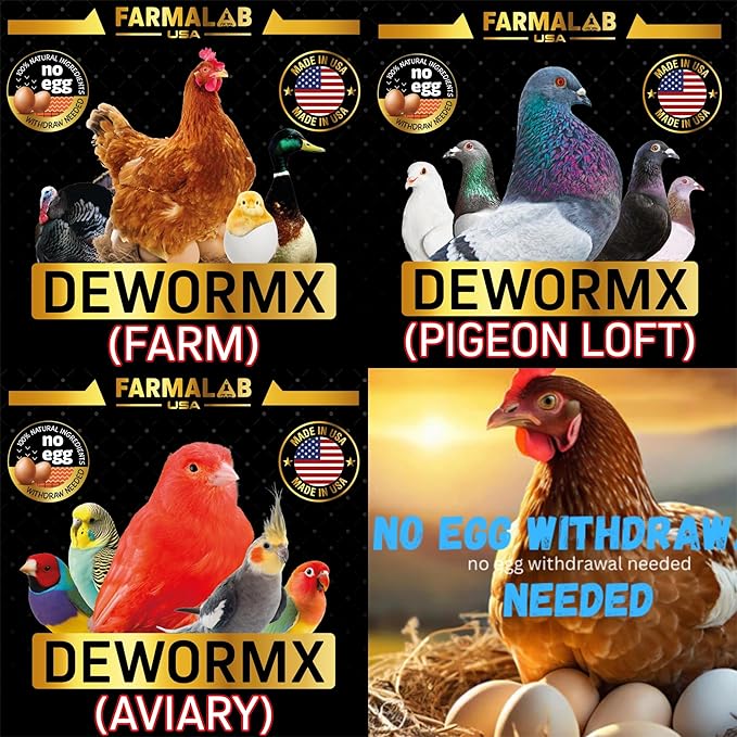 DEWORMX for Pigeons Doves Birds Palomos Buchones Mensajeros Pigeon Tabs Pigeonvita Vitamins La Lechita Pigeons Hens Rooster Chickens Caged Birds (Pigeon Loft 8oz)
