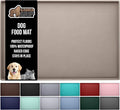 GORILLA GRIP 100% Waterproof Raised Edge BPA Free Silicone Pet Feeding Mat, Dog Cat Food Mats Contain Spills Protects Floors, Placemats for Cats and Dogs Water Bowl, Pets Accessories 16x10, Beige