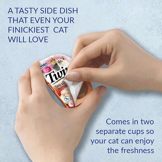INABA Twins for Cats, Grain-Free Shredded Chicken & Broth Gelée Side Dish/Complement/Topper Cups, 1.23 Ounce - 2 Count (Pack of 6), Chicken Recipe