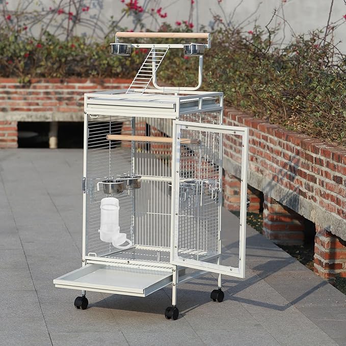 2pcs Automatic Bird Cage Feeder and Water Bottle Set, Parrot Cage Feeder with Food Dispenser, Bird Feeding and Watering Supplies for Cockatiels and Parakeets