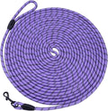 Long Dog Leash for Training 15Ft-Reflective Nylon Rope with Swivel Hook-Recall Agility Lead for Large Small Medium Dogs Outside Walking Hiking-Purple