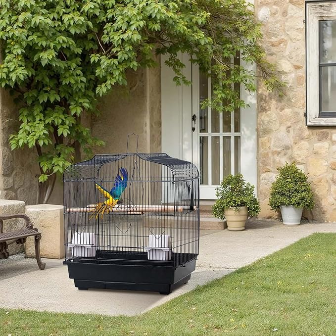 Portable Travel Bird Cage 20.5 Inch, Small Bird Cage for Cockatiels Lovebirds Parakeets Canaries Conure | Cage for Small Birds Inside The House
