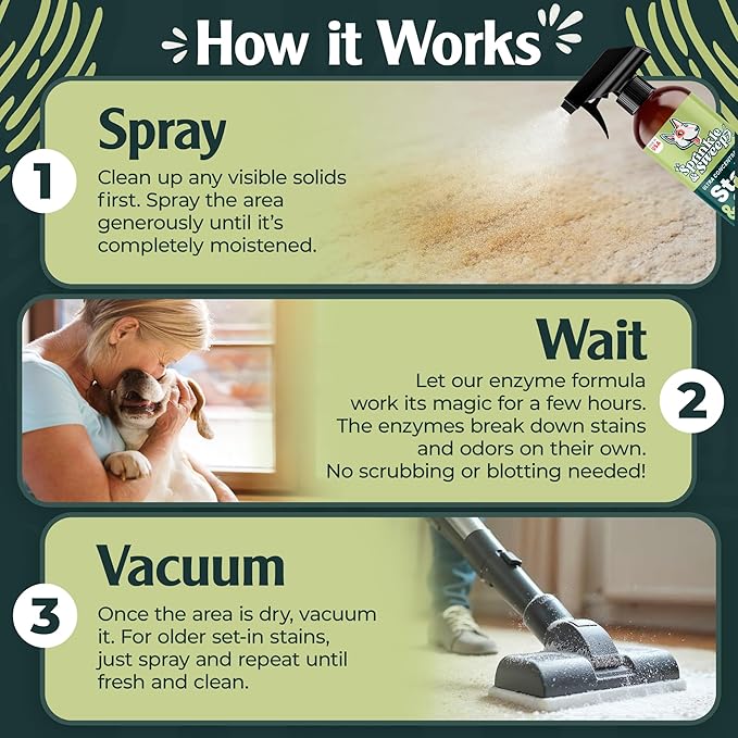 Urine Destroyer Enzyme Cleaner Spray | Cat & Dog Urine Stain and Odor Eliminator | Enzymatic Carpet Cleaner for Pets | Cat Pee Enzyme Cleaner (32oz Pack of 2)