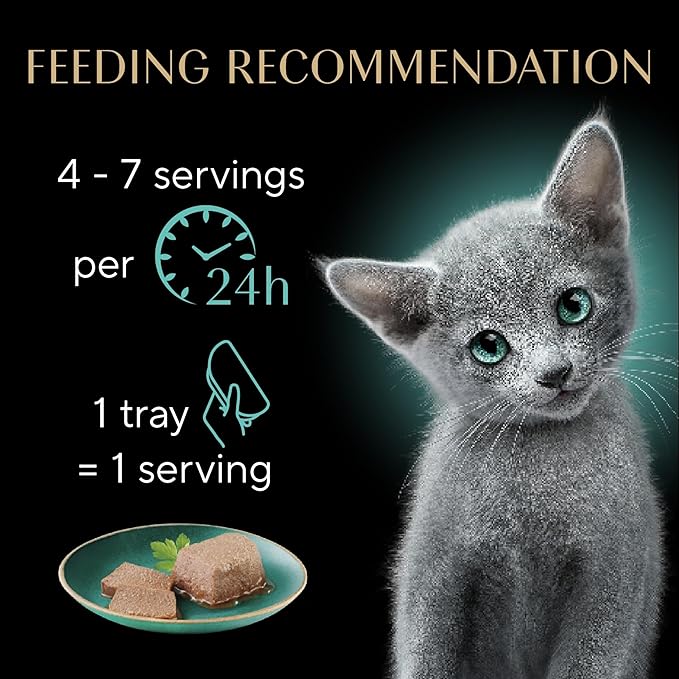 Sheba Perfect Portions Kitten Wet Food,Pate Cat Food Wet Entree,Chicken Recipe,2.6 oz. Twin-Pack Trays (,48 Servings),24 Count (Pack of 2)