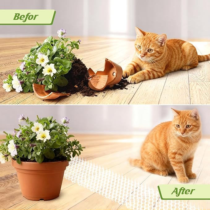 Clear Scat Mats for Cats 16 x 13 Inch, 12 Pack Transparent Cat Spike Mat with 1 Inch Spikes, Indoor Outdoor Cat Deterrent Mats to Keep Cats Off Couch, Bed, Counter & Garden