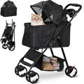 Pet Stroller 4 Wheels Dog Cat Stroller for Small Medium Dog Cats Carrier Jogger Travel Foldable Puppy with Detachable Carrier