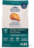 Natural Balance Limited Ingredient Adult Dry Dog Food with Healthy Grains, Chicken & Brown Rice Recipe, 4 Pound (Pack of 1)