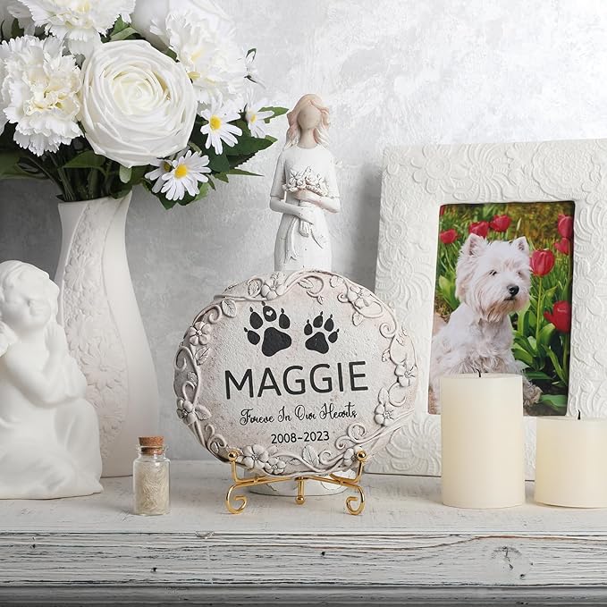 Personalized Pet Memorial Stone – Custom Engraved Headstone for Dog, Cat, Rabbit & Small Animals – Outdoor Grave Marker for Garden or Yard, Pet Tombstone for Loss of Beloved Pet