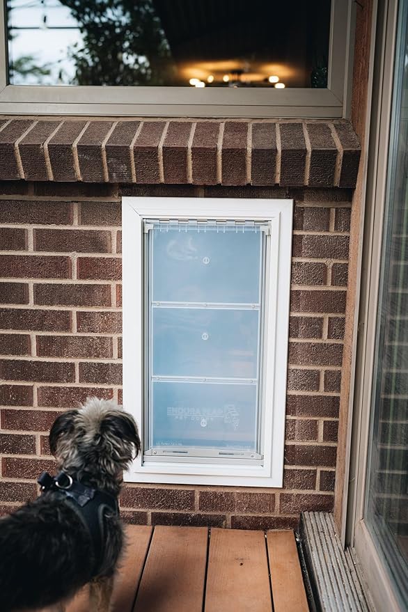 Endura Flap Pet Door for Walls in Black | Energy-Efficient Single Flap Design for Wall Installations | All-Weather Protection with All-Metal Telescoping Tunnel | Black, Large, Single Flap