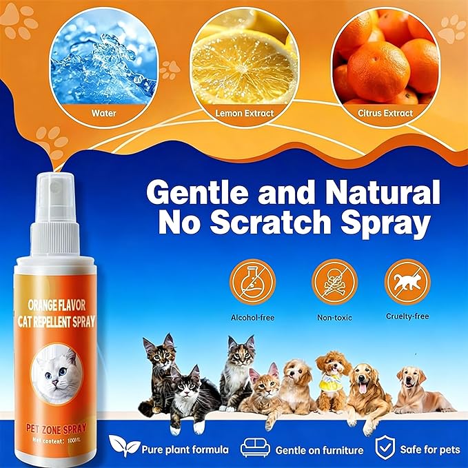 Cat Deterrent Spray Protect Furniture, Sofas, Carpets Cat Repellent Indoor and Outdoor (1pcs)