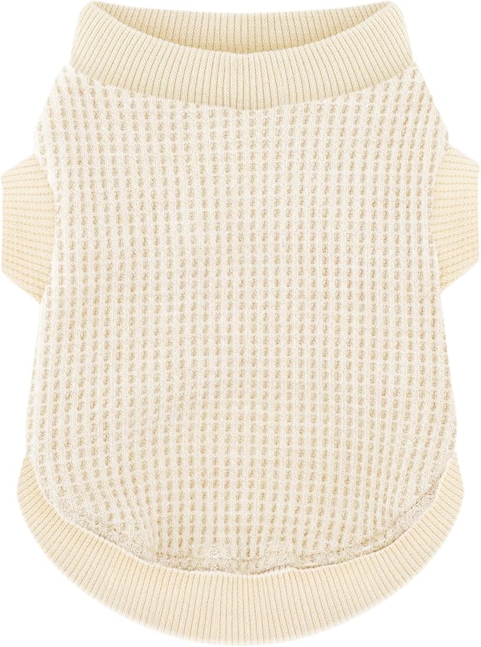 Cozy and Functional Dog Shirts for Small Puppies: Stretchable Beige Attire with Easy-On Design, Ideal for Chihuahuas and Yorkies - Enhance Comfort and Playfulness on Chill Days XX-Small